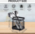 Stainless Steel Utensil Drying Rack, Silverware Drying Basket Basket Draining Basket Kitchen Dish Drainer Dish Drying Rack(S-Black)...