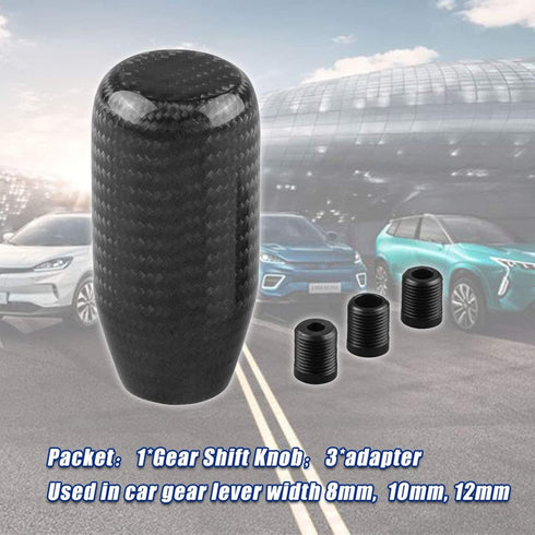 RYANSTAR Universal Gear Shift Style Knob,Car Modified Carbon Fiber Stand Head Manual Transmission Shift Lever Knob Head Wave Stick Shift Knob...