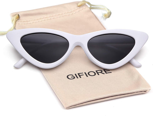 GIFIORE Retro Vintage Cat Eye Sunglasses for Women Trendy Narrow Cateye Frame Sun Glasses...