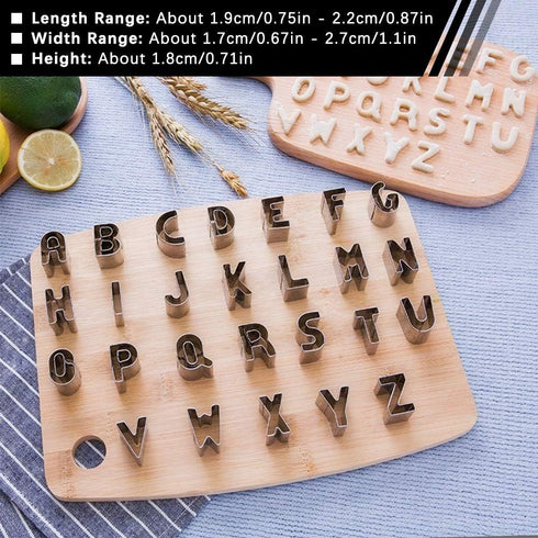 37 Pcs Mini Alphabet and Number Cookie Cutters Set With Storage Case, Stainless Steel Small Mold Tools for Fondant Biscuit, Cake, Fruit, Vegetable...