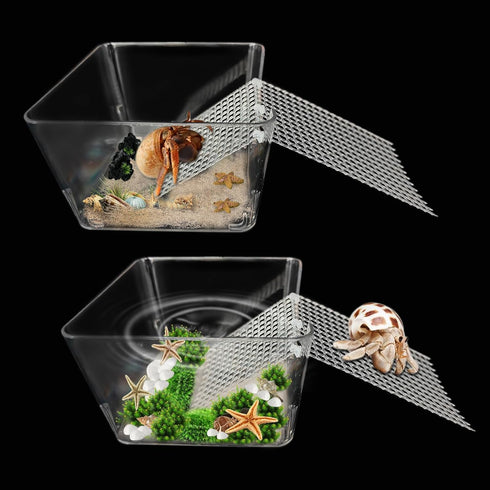 2 Packs Hermit Crab Water Tank - Ideal Hermit Crab Pool and Tank Combination - Hermit Crab Water Tank with Cuttable Climbing Ramp...