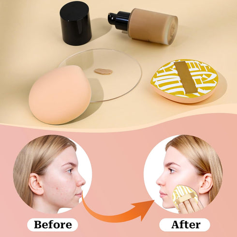 Korean Makeup Powder Puff Ultra Soft Sponge Puff for Foundation Concealer and Powder Teardrop Powder Puff Foundation Sponge Blender Sponge for Liq...
