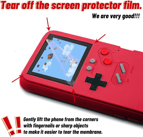 Game Case for iPhone, Retro Protective Case with Own Power Supply, 36 Small Games, Colour Display, Video Game Case for iPhone 6/6s/7/8/SE2 (Red)...