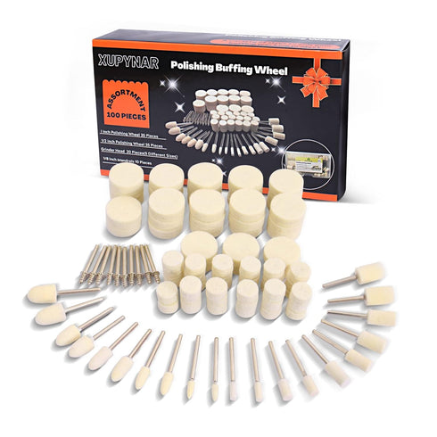100PCS Polishing Buffing Wheel for Dremel Polishing Kit, Polishing Wheel for Dremel Tool Accessories, with 1/8" Shank for Dremel Buffing Wheels...