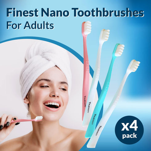 Extra Soft Toothbrushes for Adults, Nano Toothbrush 20,000 Ultra Fine Bristles for Sensitive Gums, Gentle Adult Toothbrush for Gum Care, Deep Clea...