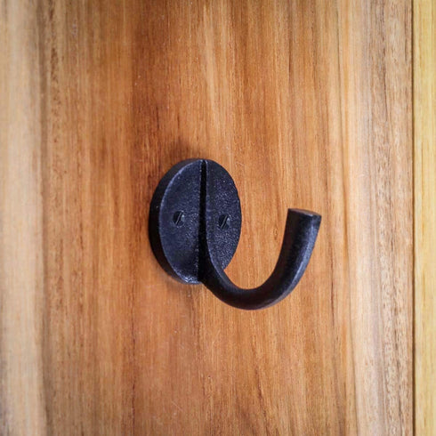 Renovators Supply Manufacturing Black Wrought Iron Wall Coat Hook Durable 1.6" L Single Hooks for Towel, Kitchenware, Robe Or Jacket Wall Mount Ru...