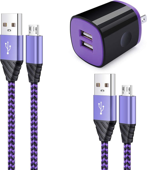 Samsung Dual USB Wall Charger with Micro USB Cable for Galaxy J7V/J8, J7 Crown/Prime/Star/Sky Pro/Refine, S7/S6 Plus/Edge/Active...