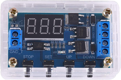 Timer Delay Relay DC 5V 12V 24V On Off Timer Module Trigger Cycle Dual MOS Delay Control Board with Digital Tube Display and Protective Shell for ...