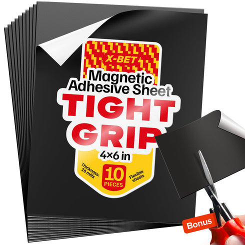 Magnetic Sheets with Adhesive Backing - 4x6 10 Pack Adhesive Sheets for Magnetic Stickers and Photos - 100% Customizable...