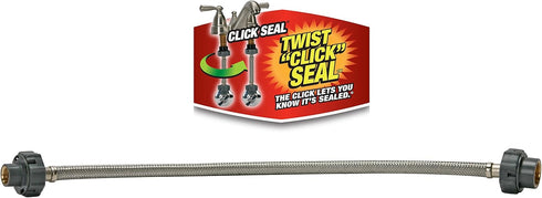 Fluidmaster B1F16CS CLICK SEAL Faucet Connector, Braided Stainless Steel - 3/8-Inch Compression Thread x 1/2-Inch F.I.P. Thread, 16-Inch Length...