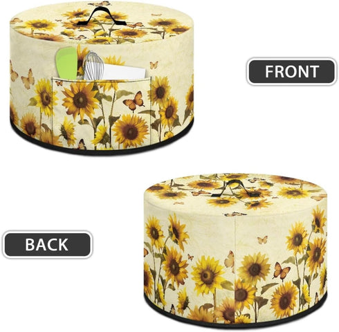 Sunflower Oval Slow Cooker Cover with Top Handle Crock Pots Cover Resistant Kitchen Appliance Cover Butterfly Slow Cooker Protection Case Slow Coo...