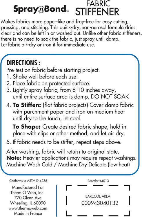 SpraynBond Fabric Stiffener, 6.8 OZ (200mL)...
