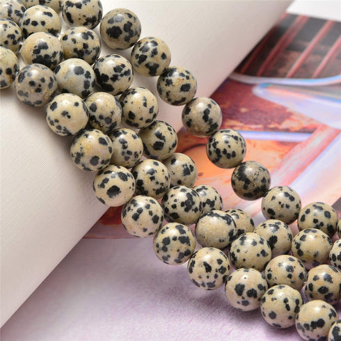 NCB 200pcs 4mm Loose Beads for Jewelry Making, Natural Semi Precious Beads Round Smooth Gemstones Spacer Beads Charms for Necklaces Bracelets (Dal...