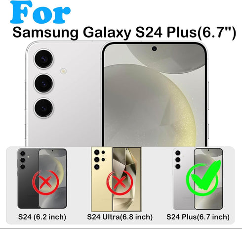 for Samsung Galaxy S24 Plus Case with Belt Clip Holster & Kickstand,Built-in Screen Protector,Heavy Duty Shockproof Drop Protection Military Grade...