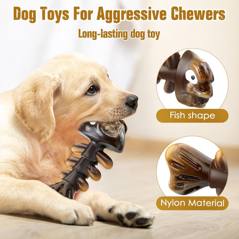 Aggressive Chew Toys Large: Indestructible Tough Dog Toy for Large Dogs, Milk Flavor - Dog Chew Toy for Medium, Large Aggressive Chewers...