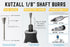 Kutzall Extreme Dove Tail Burr, 1?8" Shaft, Very Coarse - Woodworking Attachment for Dremel, Foredom, DeWalt, Milwaukee. Abrasive Tungsten Carbide...