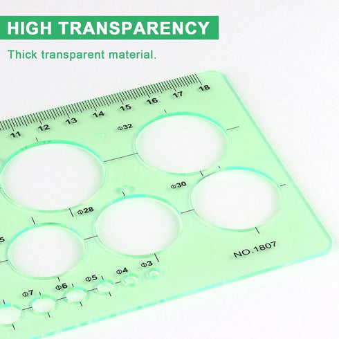 Tamaki Circle Template Measuring Geometry Ruler Geometric Drawings Stencils Rulers Scale Drafting Digital Drawing Set for Office and School Buildi...