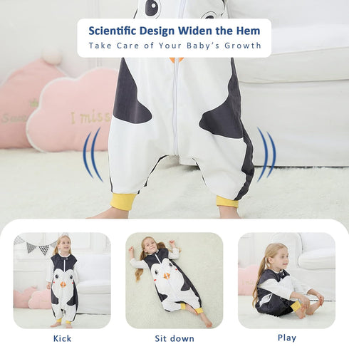 MICHLEY Toddler Sleeping Sack with Feet Newborn Infant Sleeveless Sleeping Bag 2-Way Zipper Baby Wearable Blanket for Walkers,Penguin,3-5T...