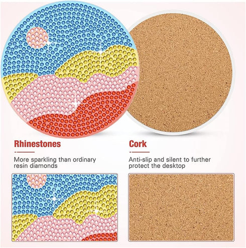 GLOYER 8 Pcs Diamond Painting Coasters,Ocean Whale Diamond Painting Kits Accessories for Beginners Adults and Kids for Home Decoration Gifts(3.94x...