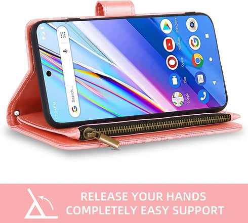 Asuwish Phone Case for Wiko Voix U616AT Wallet Cover with Tempered Glass Screen Protector and Flower Leather Flip Credit Card Holder Stand Folio P...