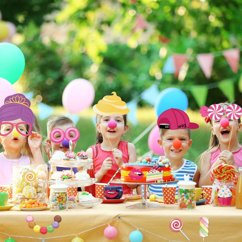 25Pcs Candy Land Photo Booth Props with Stick, Candyland Selfie Props, Candy Shop Party Supplies, Lollipop Birthday Theme Backdrop Decorations, Bo...