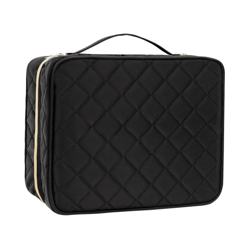 CUBETASTIC Hanging Travel Toiletry Bag, Makeup Bag for Women Girls, 3 Comparment Small Travel Bag Rhombus Quilted Cosmetic Organizer Case Portable...