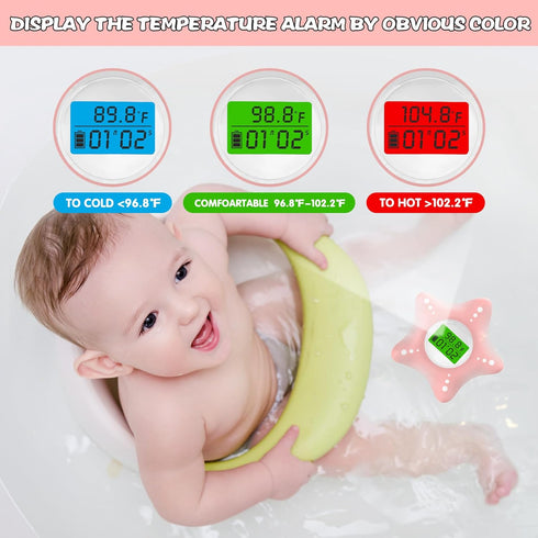 Safety Baby Bath Thermometer with Upgraded Chip, Digital Water Thermometer for Infants Bathtub, Accurate Temperature Testing and Color Alarm Bath ...