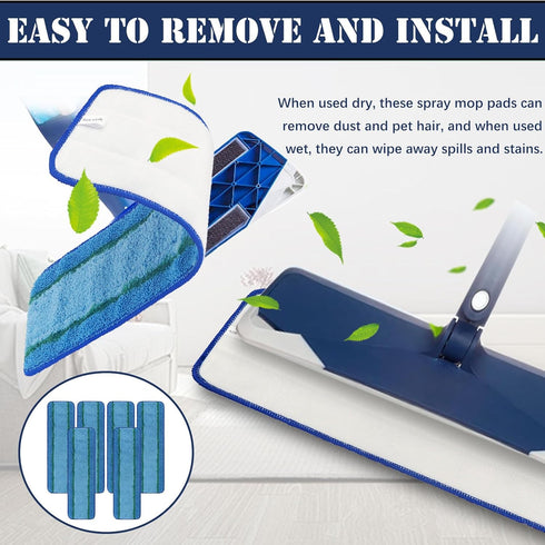 6 Pack Mop Pads Replacement for Bona Mop?18 Inch Reusable Microfiber Cleaning Pads for Hardwood Floors Wet Dry Mops Floor Cleaning Pads...