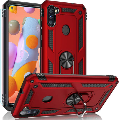 Samsung A11 Case,Galaxy A11 Case, Military Grade Heavy Duty Armor Protection Phone Case Cover with HD Screen Protector Magnetic Ring Kickstand for...