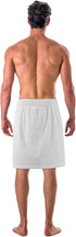 Turkish Cotton Terry Velour Adjustable Body Wrap Towel for Men (White, One Size)...