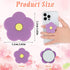 Purple Daisy Silicone Mobile Phone Grip Stand, Cute 2D Flower Cell Phone Holder, Collapsible Expandable Cell Phone Accessory for Smartphone Tablet...
