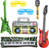 6-pack inflatable guitar balloon, inflatable guitar toddler toys | toy guitar | novelty inflatable rock star guitar | waterproof multi-color party...