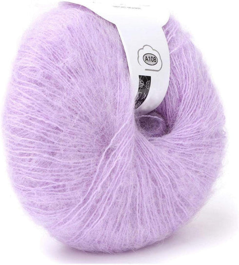 Mohair Knit Soft Angora Long Wool Yarn Hot with a Crochet Popular for DIY Weave(violet)......