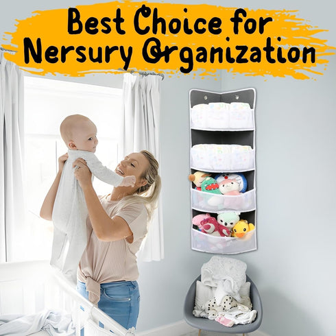 Soft Corner Shelf | Safe Hanging Organizer | Child-Friendly Wall Mount Storage | for Sundries, Toys, Stuffed Animals, Diapers | for Pantry Closet ...