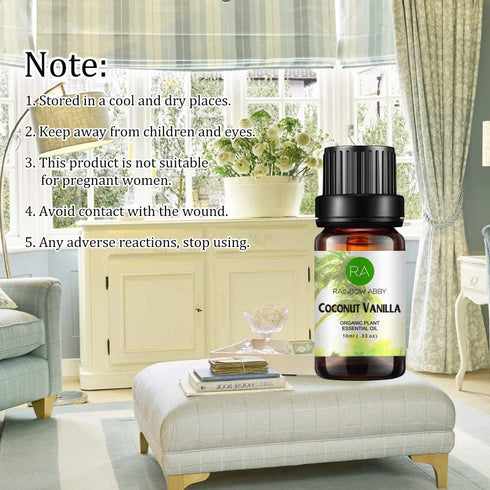 2-Pack Coconut Vanilla Essential Oil - 100% Pure, Best Organic Therapeutic Grade Blend Essential Oil - 10 ml...