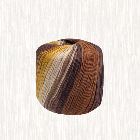 1 Roll Cotton Thread Balls Yarn Dyeing Colorful Cotton Threads for Crochet Hardanger Cross Stitch Needlepoint Hand Embroidery 133m Brown......