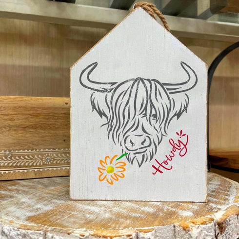 GSS Designs Highland Cow Stencils 12x12Inch Heifer Stencils Farmhouse Craft Stencils Cow Stencils for Painting on Wood Wall Furniture Crafts...