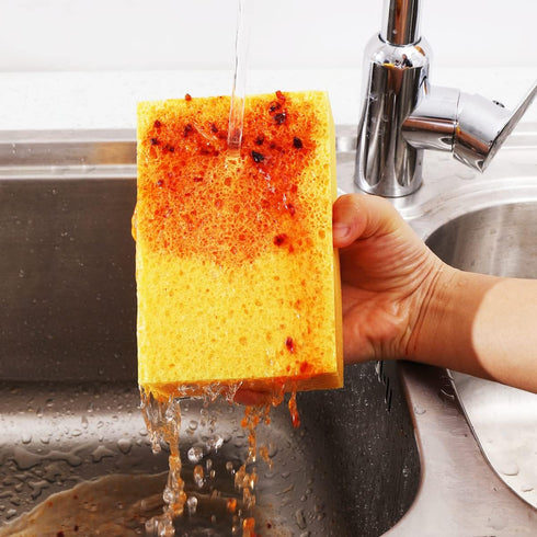 Natural Sponges Kitchen,2" Thick Extra Large Heavy Duty Scrub Sponges,Household Cleaning Sponge for Dishes,Cookware (15x10x5cm,2 Pcs)...