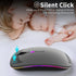 Wireless Bluetooth Mouse, Rechargeable LED Dual Mode Mouse (Bluetooth 5.2 and USB Receiver) Portable Silent Mouse,for Laptop/Desktop/Tablet(Grey)...