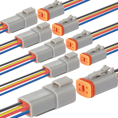 4 Pin Electrical Connector Waterproof Connector,Male and Female Way 16 AWG Wire Suitable for car Truck, Boat and Other Wire Connection (5 Pack) Gr...