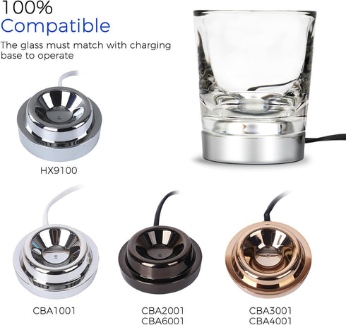 Replacement Charger Glass Cup Compatible with Philips Sonicare Electric Toothbrush HX9352 HX9360 HX9340 HX9900?Charging Base Glass Cup for HX9100 ...