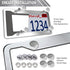 Aootf Stainless Steel License Plate Frames- Heavy Duty Polish Mirror Silver Car Tag Cover with Chrome Screw Caps, 4 Hole 2 Pack Front & Rear Holde...