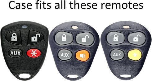 KeylessOption Keyless Entry Remote Control Starter Car Key Fob Case Shell Outer Cover Button Pads for Viper Automate Alarms...