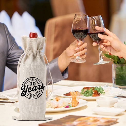 YUANHAO 30th Birthday Wine Bag, 30th Birthday Gifts for Her Him, 30th Birthday Decorations for Her, Cheers And Beers to 30 Years Wine Bag...