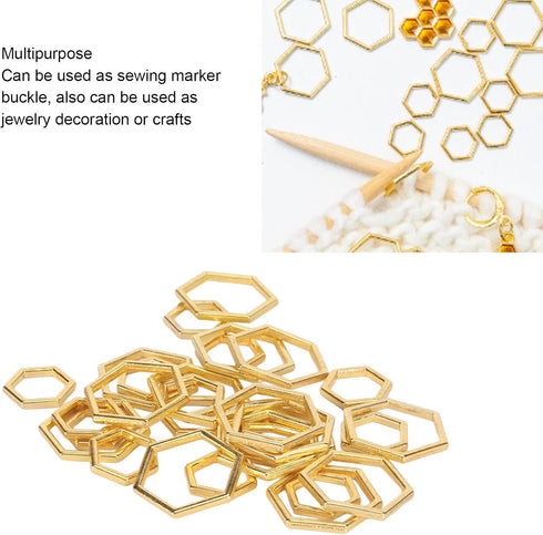 30PCS Hexagon Knitting Stitch Markers Lightweight Zinc Alloy Crochet Locking Needle Clip for DIY Sewing Weaving...