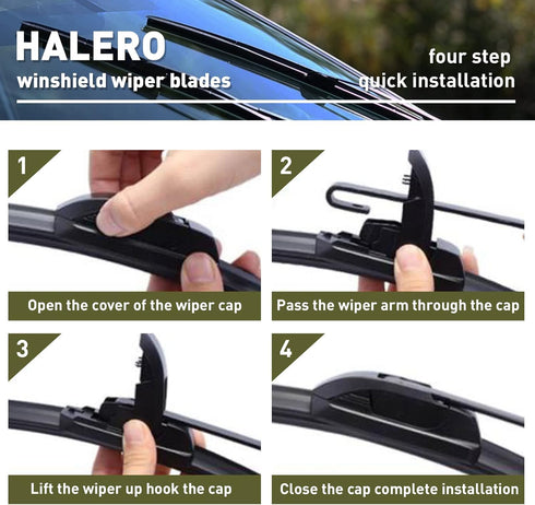 21"+19" Premium Windshield Wiper Blades All-Season Durable Stable and Quiet Silicone Wiper Blade Fit for Volkswagen Golf 1993-2006,Honda civic 200...