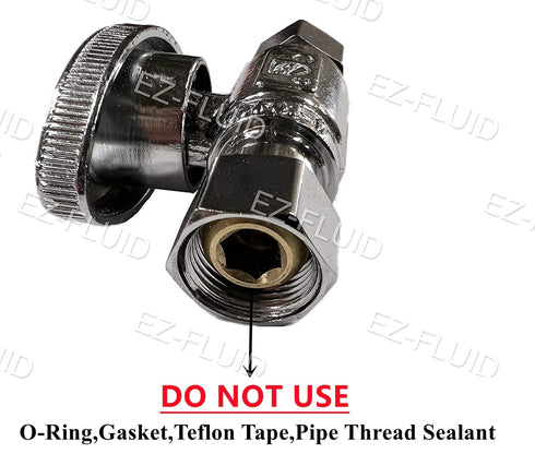 EZ-Fluid Plumbing 3/8-Inch O.D Female Compression x 3/8-Inch O.D Male Comp. A Lead-Free Brass Quarter Turn Water Shut Off Straight Repair Add On S...