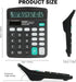 Desk Calculator, Envysun Compact 12-Digit Solar Battery Office Electronic Calculator with LCD Display, Dual Power Desktop Scientific Calculators (...