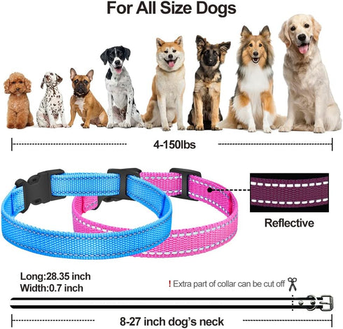 PetJoy Shock Collar Replacement Collar Strap, Reflective Dog Collars Strong, Durable & Adjustable Dog Collar- 2 Piece Set Collar for Dogs...