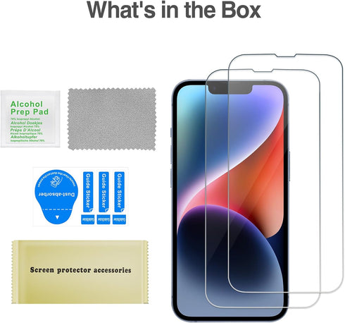 ProCase 2 Pack Screen Protector for iPhone 14 / iPhone 13 / iPhone 13 Pro 6.1 Inch, Tempered Glass Screen Film Guard for iPhone 14 2022 / iPhone 1...